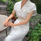 Korean Chic Retro Stand Collar Multi-Pocket Design Ring Buckle Waist Cinching Short Sleeve Dress with Belt Women's Dress