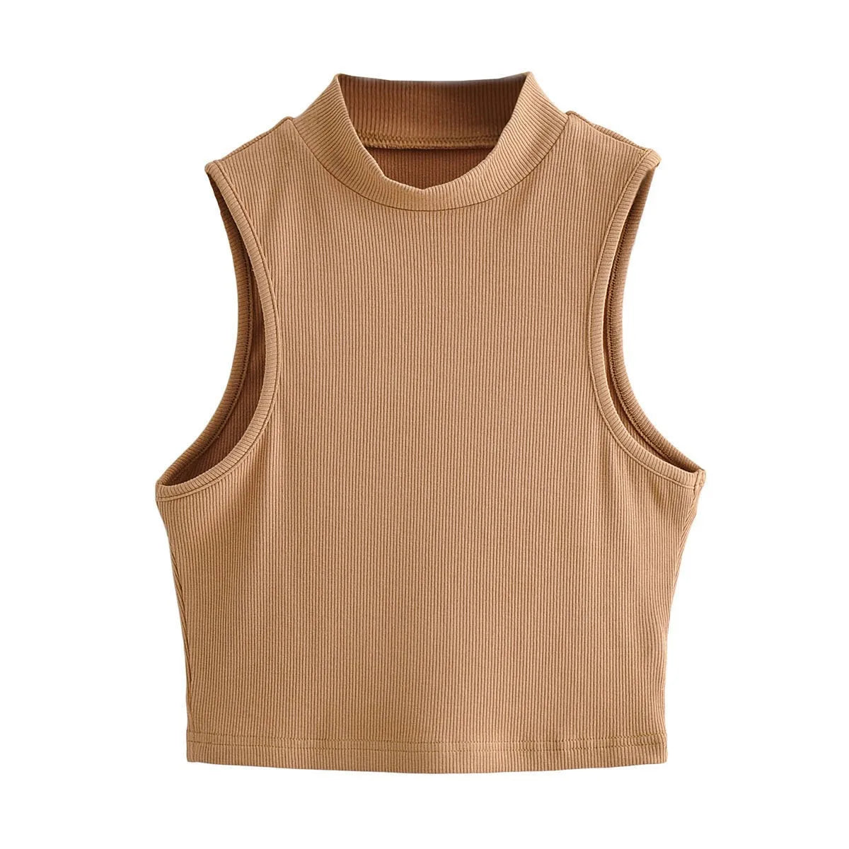 New Arrivals Yoga Fitness Camis Tanks Women Sexy Skinny Cropped Tank Tops Vintage Y2K Turtleneck Camisole Sports Tee Shirt Woman