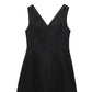 TRAFZA Summer Women V-Neck Sleeveless Backless Decorate Zipper Mini Dress Fashion Woman Sexy Dresses Street Style Party Dress