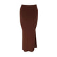 Sexy Women's Skirt Summer Solid New Streetwear Fashion Casual Slim Versatile Female Straight Skirt Elegant Simple Knitted Skirt