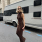 Tossy Sleeveless Knitwear Turtleneck Long Dress Female Slim Elegant Fashion Autumn 2023 Ribbed Knit Dress For Women Maxi Dress