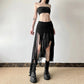 Zoki Sexy Irregular Y2K Skirts Women Vintage American High Waist Slim Slit Long Skirt Casual Lady Streetwear Retro Summer Skirts