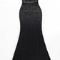Znaiml Black Off Shoulder Sleeveless Luxury Rhinestones Bodycon Back Split Dresses Womens Clothing Slim Birthday Evening Vestido