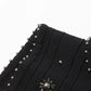 TWOTWINSTYLE Solid Patchwork Diamonds Designer Dresses For Women Round Neck Sleeveless High Waist Slimming Dress Female Fashion