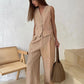Cotton Linen Blend Vest Wide Leg Pants Suit Spring and Summer Women's Casual Fashion Sleeveless Vest Pleated Low Waist Pants Set