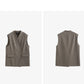 TOYOUTH Women Blazer 2025 Spring New Old Money Style Back Split Mid Length Sleeveless Elegant OL Workwear Jacket