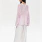 Original Fashion Hollow Out Knit Shirt Spring And Summer Women's Perspective Thin O-Neck Loose Elastic Long Sleeve Knit T-shirt