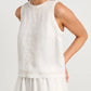 Wolfeel Cotton Linen Vest  Wide Leg Long Pants Set Women's Pants Sleeveless Top Casual Suit 2025 Spring Summer New Pant Sets