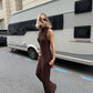 Tossy Sleeveless Knitwear Turtleneck Long Dress Female Slim Elegant Fashion Autumn 2023 Ribbed Knit Dress For Women Maxi Dress
