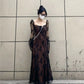 2024 Spring Vintage Lace Dress Women Casual Even Party Dress Korean Fashion Clothing Outwear Slim Bodycon Black Dress Female Y2k