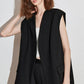 TOYOUTH Women Blazer 2025 Spring New Old Money Style Back Split Mid Length Sleeveless Elegant OL Workwear Jacket