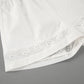 TARUXY Fashion White Cotton Linen Hollow Out Lace Up Top And Short Pants Suit Women's Loose Top Casual Splice Sets Lady Summer
