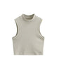 New Arrivals Yoga Fitness Camis Tanks Women Sexy Skinny Cropped Tank Tops Vintage Y2K Turtleneck Camisole Sports Tee Shirt Woman