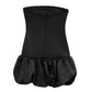 TRZA-Strapless Mini Dress for Women with Rhinestones, Straight Neck, Back Zipper, Female Dresses, Sexy Fashion