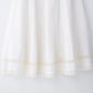 TRAFZA Women Fashion O-Neck Crocheting Details White Skirt Suit Short-sleeve Blouse+Side Zipper White Pleated Midi Se Long Skirt
