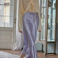 Fashion Women's Skirt A-line Silk High Waist Elegant Skirts Green Blue Long Summer Skirts Korean Side Zipper Office Satin Skirt
