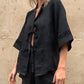 TARUXY Fashion White Cotton Linen Hollow Out Lace Up Top And Short Pants Suit Women's Loose Top Casual Splice Sets Lady Summer