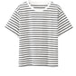 Wolfeel Summer Short Sleeve Striped T-Shirts Women Knitted Basic Casual Tops Female Cozy Loose Cotton Tees