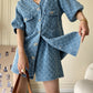 Women's Denim Short Sleeve Top and Shorts Two Piece Suit French Fashion Spring Summer Cowgirl Top Streetwear Korean Leisure New