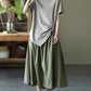 Max LuLu Japan Style Summer Streetwear Fashion Women Khaki A-Line Skirts Ladies Elastic Casual Long Skirt Girls Vintage Clothes