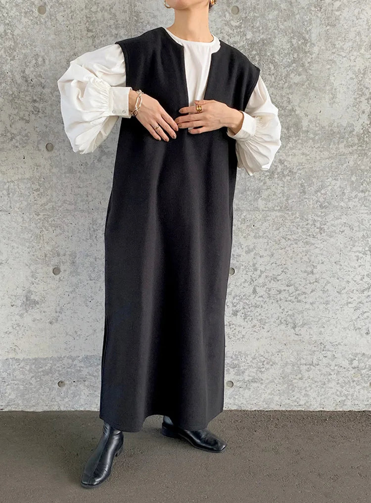 Japan Style Office Lady Elegant Vintage Blouse Women O-neck Loose Lantern Sleeve Shirts Solid All-amtch Blusas Autumn Ladies Top
