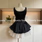 French Elegant Princess Style Slim Dress Women Mesh Black White Contrasting Puffy Dresses Summer Hepburn Chic Party Clothes 2025