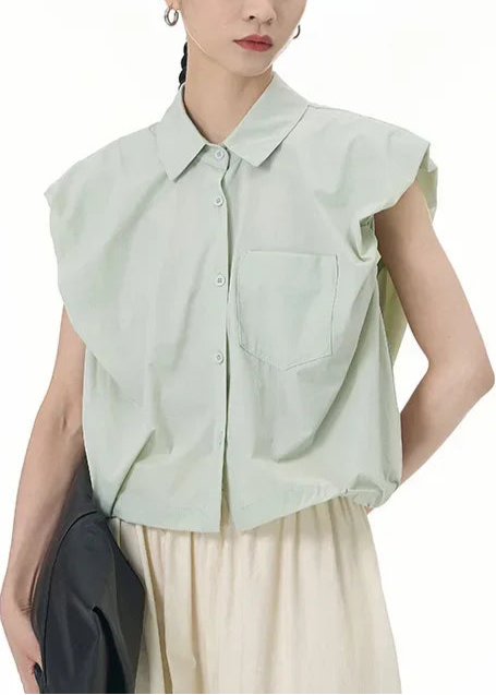 2024 Summer New Plus Size Women's Loose Fit Slimming Sleeveless Short Sleeve Shirt Cropped Trendy Cool Clothing