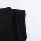 TRAFZA Vintage Chic Women Solid Asymmetric O-Neck Zipper Sleeveless Cross Folds Top Fashion 2025 Streetwear Padded Shoulder Top