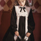 Contract Color Lolita Dress for Women Gothic Style Dark Girl Japanese Retro Op Dress Autumn and Winter Long Sleeve Black Dress