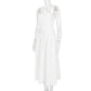 Corset Detail Spaghetti Strap Knotted Long Dress Women Frenchy Flowy Dress White Women Dress Dress Summer Beach Female
