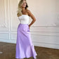 Fashion Women's Skirt A-line Silk High Waist Elegant Skirts Green Blue Long Summer Skirts Korean Side Zipper Office Satin Skirt