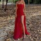 Casual Mesh Patchwork Women's Long Dress Fashion Strapless Split Banquet Dress 2025 Spring Summer Elegant Solid Holiday Dresses