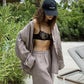 Wolfeel Women's Casual Shorts Sets 100% Cotton Solid Color Cozy Lapel Long Sleeve Shirt Summer New Elastic Waist Shorts Suits