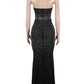 Znaiml Black Off Shoulder Sleeveless Luxury Rhinestones Bodycon Back Split Dresses Womens Clothing Slim Birthday Evening Vestido