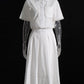 GALCAUR Elegant Two Piece Sets For Women Lapel Short Sleeve Tops High Waist A Line Pleated Skirts Solid Set Female Summer 2023