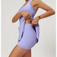 Yoga skirt anti-slip sports dress outdoor one-piece zip tennis skirt running fitness badminton dresses