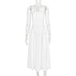 Corset Detail Spaghetti Strap Knotted Long Dress Women Frenchy Flowy Dress White Women Dress Dress Summer Beach Female