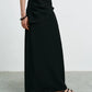Elegant High-Waisted A- Line Skirt For Women Summer Commuting Long Dress Textile Song WhiteDrapedSideSlitLongDress