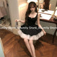 French Elegant Princess Style Slim Dress Women Mesh Black White Contrasting Puffy Dresses Summer Hepburn Chic Party Clothes 2025