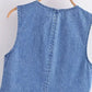 TRZA Women Fashion Front Button Denim Waistcoat Vintage V Neck Sleeveless Female Outerwear Chic Vest Tops