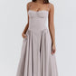 Women's French Style Long Dress with Solid/Floral/Checkered Multi Color Options Knee-Length Dress 2025 New Arrival