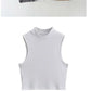 New Arrivals Yoga Fitness Camis Tanks Women Sexy Skinny Cropped Tank Tops Vintage Y2K Turtleneck Camisole Sports Tee Shirt Woman