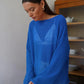 Original Fashion Hollow Out Knit Shirt Spring And Summer Women's Perspective Thin O-Neck Loose Elastic Long Sleeve Knit T-shirt