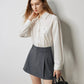 TOYOUTH Women Mini Skirt Pants 2024 Autumn New High Waisted A Line Suit Pants Skirt