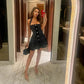 Tuularose Knit Backless Short Dress Women's High Waist Sleeveless Polka Dot Neck Dress Elegant Vintage Party Evening Dress 2025