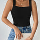 Solid Square Neck Tank Top, Casual Summer Sleeveless Top, Women's Clothing