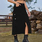 American Style Elastic Waist Denim Workwear Casual Long Dress Skirt New Arrival Women's Clothing European And American Crossbody
