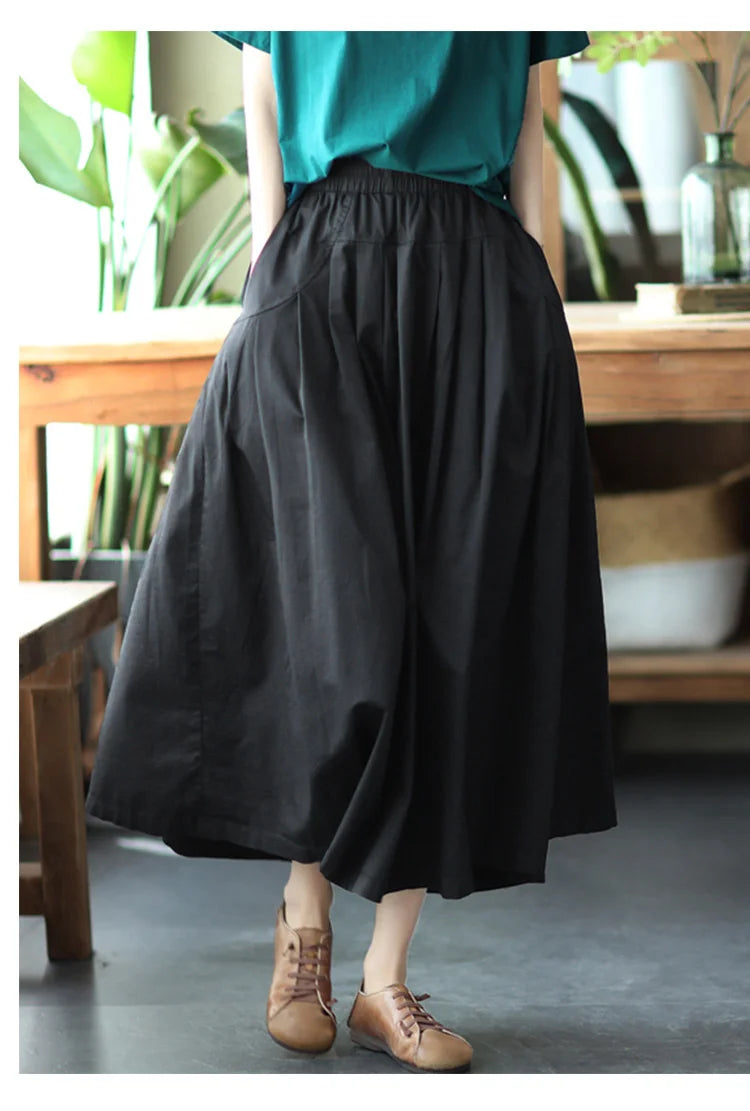 Max LuLu Japan Style Summer Streetwear Fashion Women Khaki A-Line Skirts Ladies Elastic Casual Long Skirt Girls Vintage Clothes