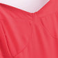 French Red Holiday Party Sling Summer Dress For Women Bow Shoulder A-line Slim Midi Chiffon Dresses