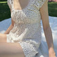 2024 New White Lace Tied Square Neck Summer T-shirts Chic Elegant Short Sleeve Tee Cotton Y2K Street Casual Bow Tie-up Top Women
